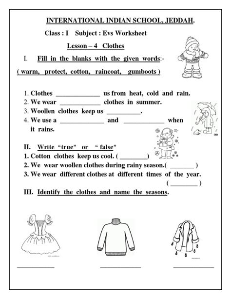 Image result for Class 4 EVS Worksheet