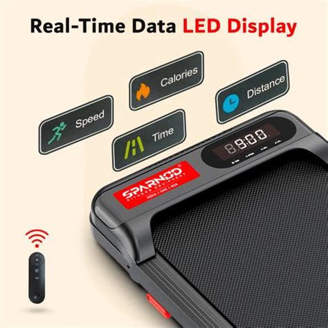 Sparnod Fitness STH-3002 3HP Walking Pad for Home Use, LED Display ...