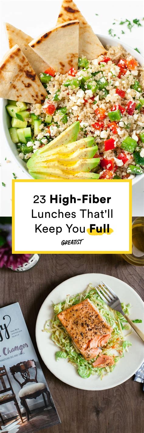 22 High-Fiber Lunch Recipes | Healthy afternoon snacks, High fibre lunches, High fiber foods