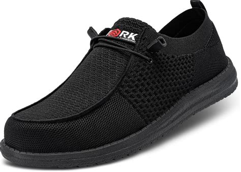 Amazon.com: LARNMERN Steel Toe Loafers Women Slip On Shoes Lightweight ...