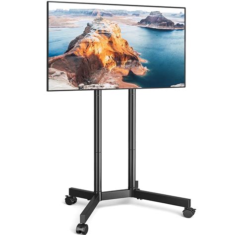 RTVR Versatile Mobile TV Stand, Metal Black, 24.50 x 24.50 x 56.00", 16 ...