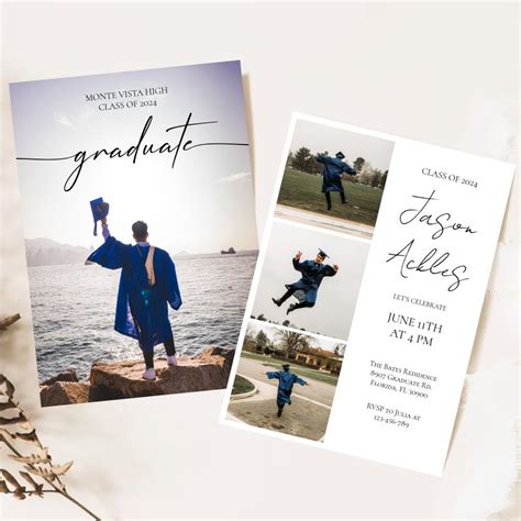 Modern Graduate Photo Graduation Announcement | Zazzle in 2024 | Photo ...