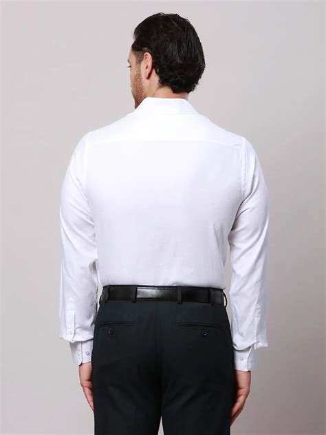 Raymond Men White Slim Fit Structure Cotton Shirts – MyRaymond