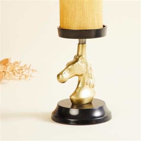 Buy Vitara Metal Horse Pillar Candle Holder from Home Centre at just ...