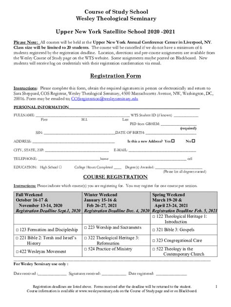 Fillable Online Class size will be limited to 20 students Fax Email ...