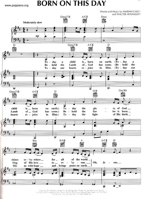 Mariah Carey-Jesus Born On This Day Sheet Music pdf, - Free Score ...