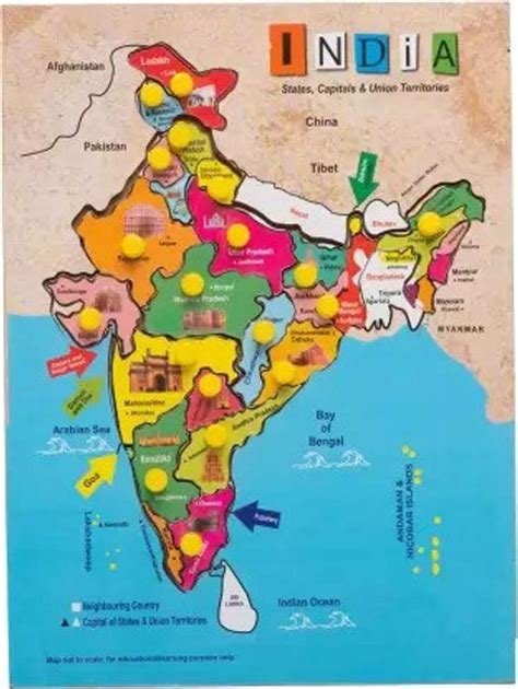 topgifties lefan india map Wooden Puzzle Kids Games Party & Fun Games ...