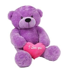 Buy 3.5 feet Big Purple Teddy Bear with Pink I Love You Heart Online at ...