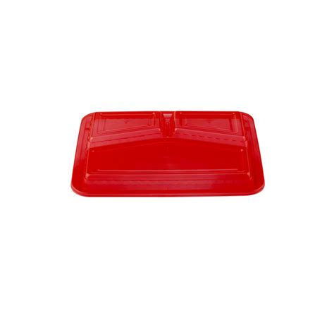 5 Pieces Clear Ribbed Rectangular Microwave 3 Compartment Container Wi ...