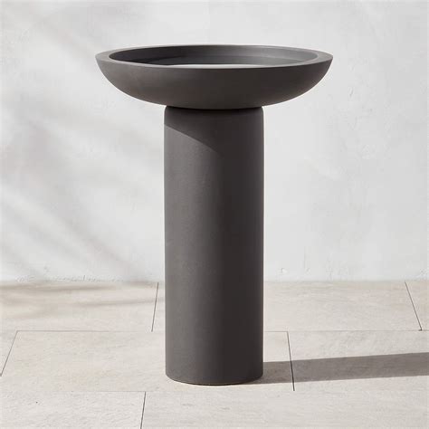 Flatform Modern Charcoal Cement Birdbath + Reviews | CB2 | Modern bird ...