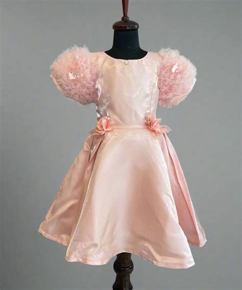 Peach Colored Party Frock for Little ones – Devils-n-Angels