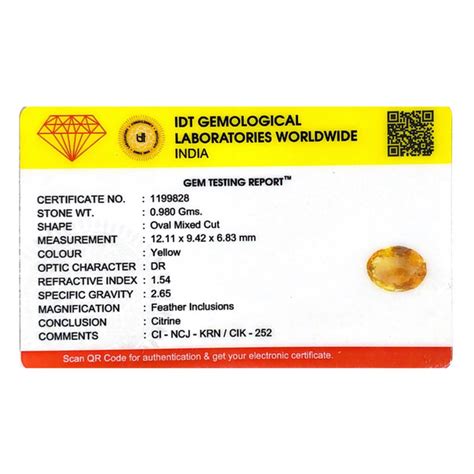Citrine - Sunela - 4.9 Carat - Natural & Certified | Pramogh