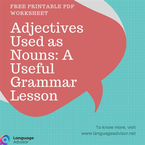 Adjectives Used as Nouns - Language Advisor