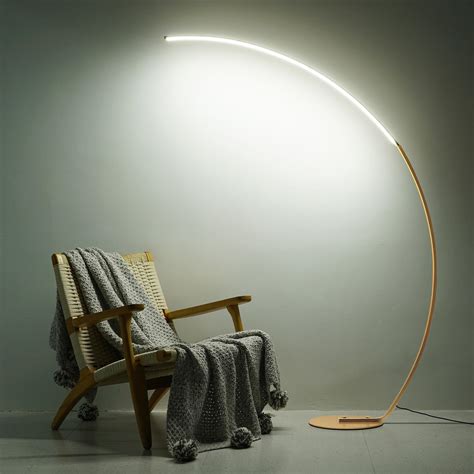 NUÜR Arc Floor Lamp, 67" Tall Black Gold LED Modern Standing Floor Lamp ...