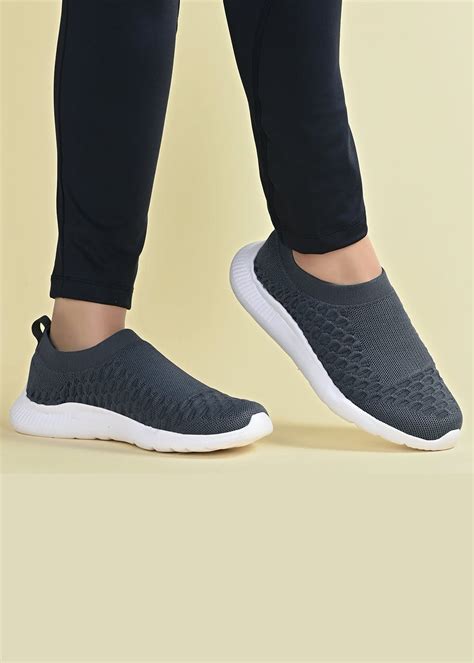 Get Dark Grey Mesh Walking Shoes at ₹ 1499 | LBB Shop