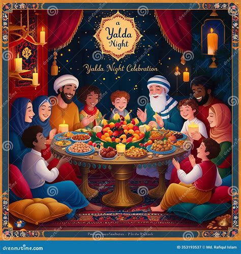 HAPPY YALDA NIGHT Vector Illustration | CartoonDealer.com #296053686