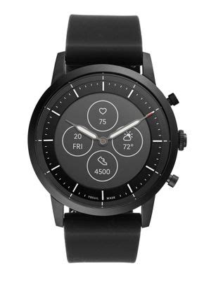 Buy Fossil Collider Hybrid HR FTW7010 Black Dial Analog-Digital ...