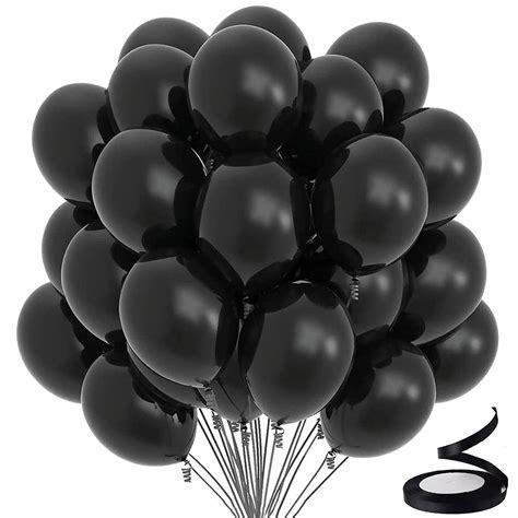 Buy 25PCS Black Balloons 12 Inch Black Happy Birthday Balloons 12 Inch ...
