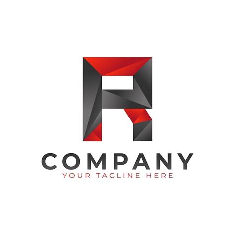 Anfangsbuchstabe R Logo Design Schwarz und Rot Geometrische Pfeilform ...