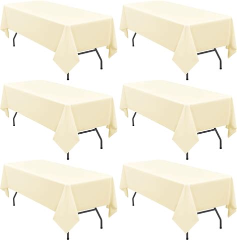 Amazon.com: 6 Pack Tablecloth 60 x126 inch Polyester Table Cloth for 8 ...