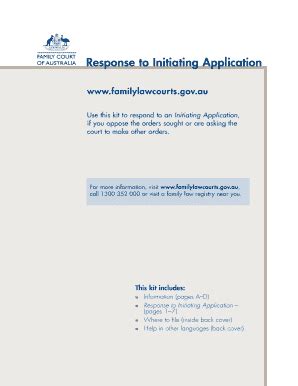 Response to Initiating Application - Blank Fillable Template | Fill Out ...