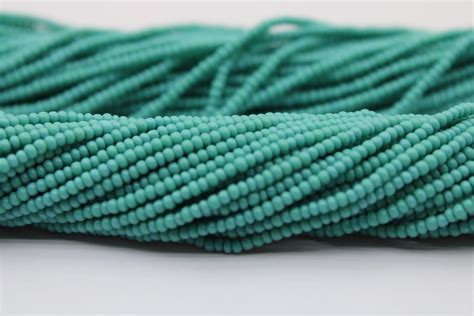 11/0 Preciosa Seed Beads, Turquoise Opaque, 1 Hank, Czech Seed Beads ...