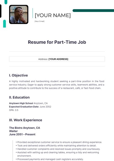 Student Job Resume
