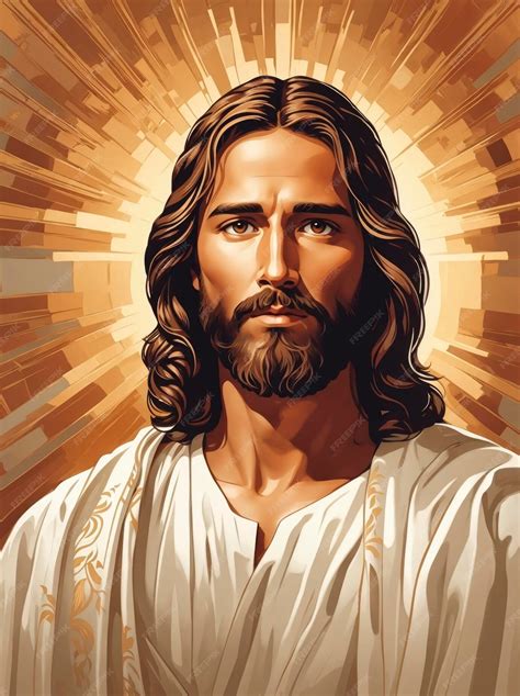 Vector Illustration of Jesus Traditional Style | Premium AI-generated image