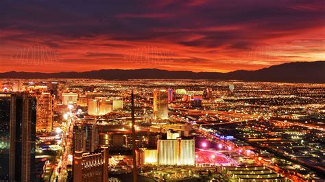 Las Vegas Strip Sunset Intense Contrast Neon Glowing Scene HD Art Deco ...