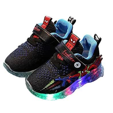 Hopscotch Baby Boys and Baby Girls PU Fixed Lace LED Sneakers in Blue ...