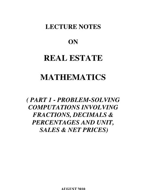Basic Math FL Real Estate License Math Irv 的图像结果