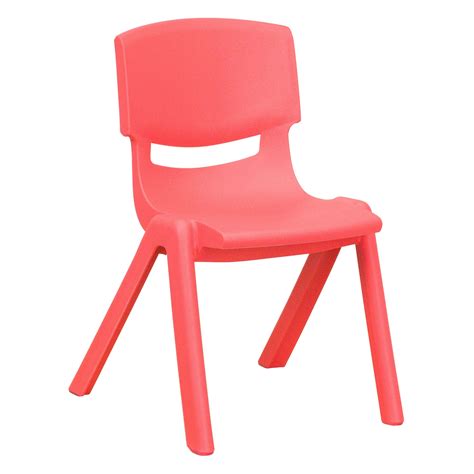 Flash Furniture YU-YCX-001-RED-GG Red Plastic Stackable School Chair ...