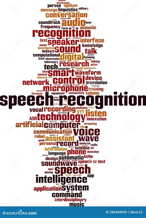 Speech Recognition Word Cloud Stock Vector - Illustration of spoken ...