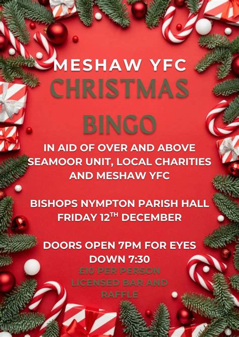 Meshaw YFC Christmas Bingo 🎄🎅, Bishops Nympton Parish Hall, South ...