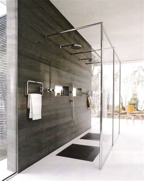 Modern Bathroom with Open Shower and Glass Walls