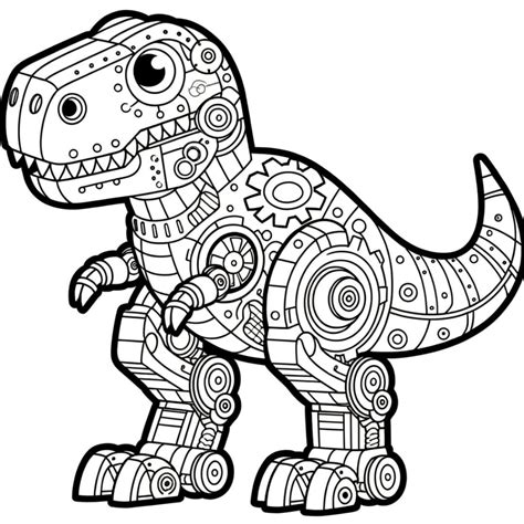 Coloring Pages Dinosaur Robot