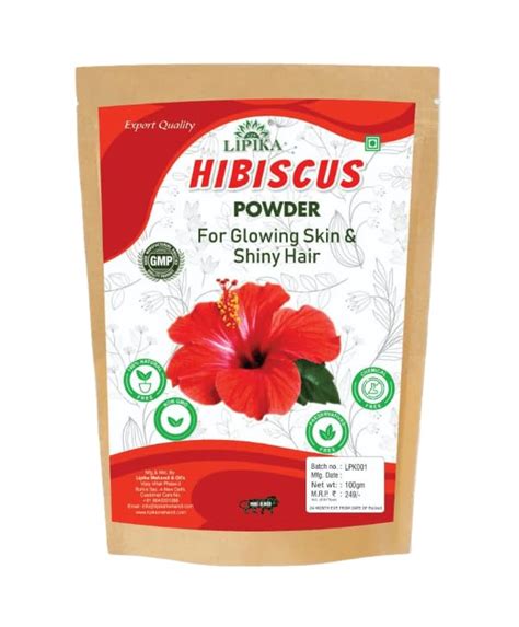 Lipika Hibiscus Flower Powder for Face Pack and Hair Mask, Natural Pure ...