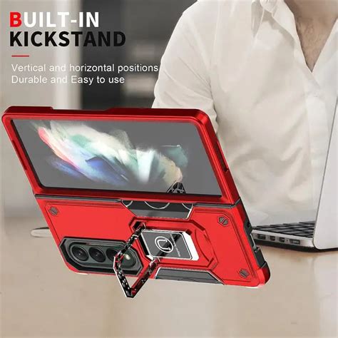 Samsung Z fold 5 Back Cover With Wireless Charging And Invisible Stand ...
