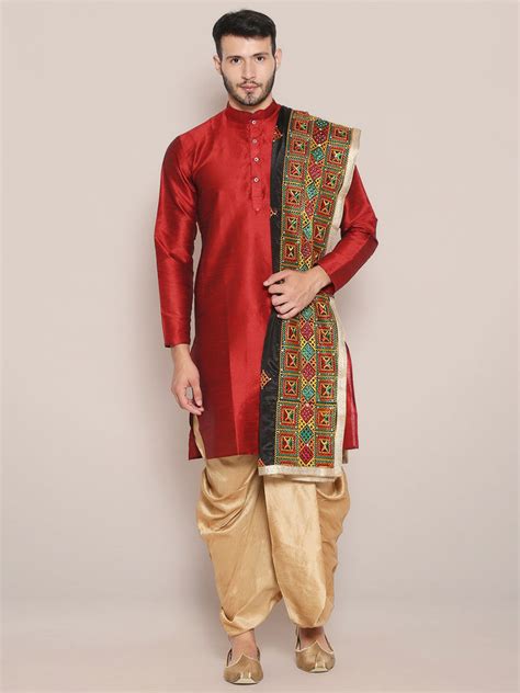 Men's Black & Gold Phulkari Dupatta Dupatta Bazaar