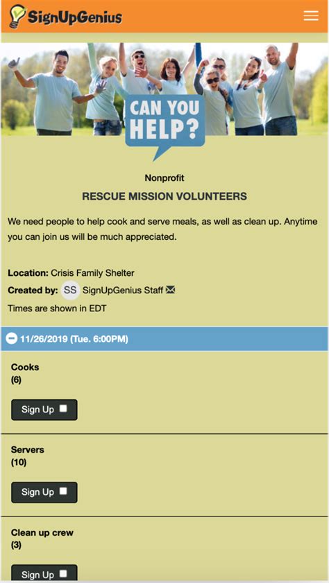 SignUpGenius - Avaliações, preços e classificações | GetApp Brasil 2025