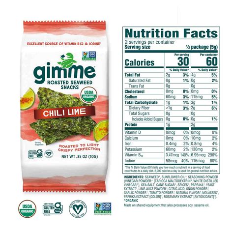 gimme Roasted Seaweed Snack - Chili Lime - Shop Chips at H-E-B
