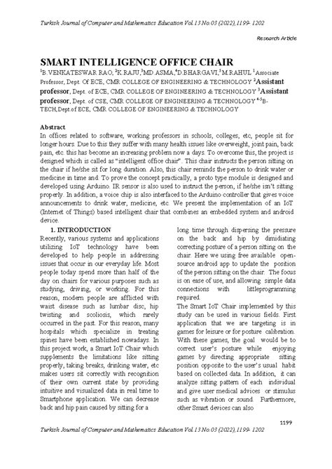 Smart chair - nil - Turkish Journal of Computer and Mathematics ...