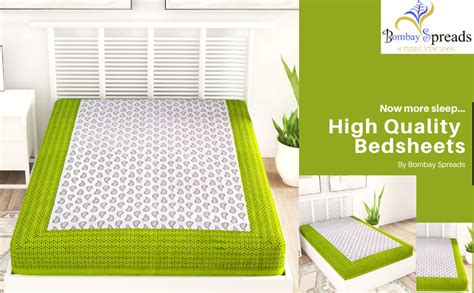 Bombay Spreads Multi Color 100% Pure Cotton Single Bed Sheet Without ...