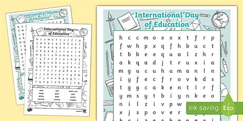 International Day of Education Word Search