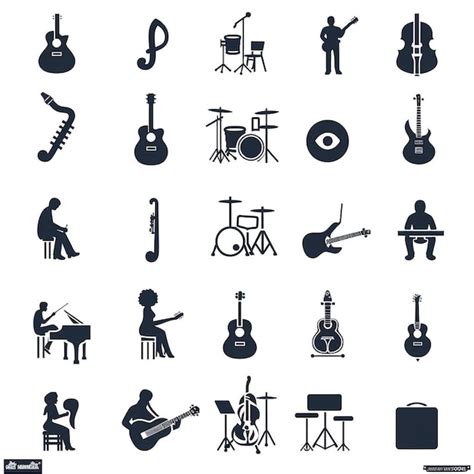 Image result for Music Instruments Black and White