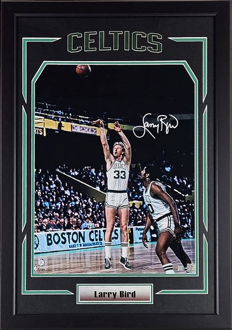 Larry Bird Autographed Boston Celtics Vertical 16x20 Photo Framed