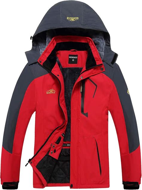 Mens Waterproof Ski Jacket Fleece Windproof Mountain Winter Snow Jacket ...