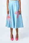 Buy Blue Denim Embroidery Dragonfly Skirt For Women by Shahin Mannan ...
