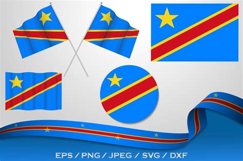 Set of DR Congo Flag in Different Design Graphic by terrabismail ...