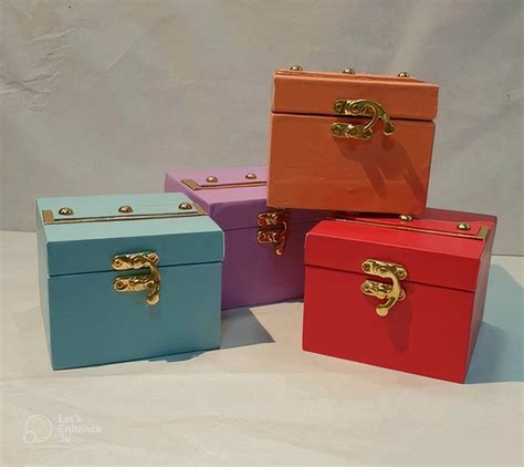 LAMANSH® (4*4 inch) Leather mini trunk boxes for gifting 🎁 / small lea ...